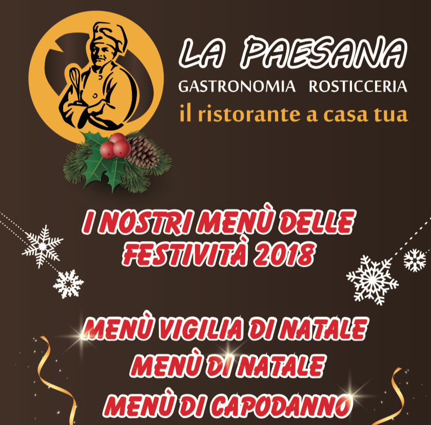 Menù delle festività 2018