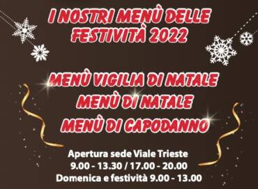 Menù delle festività 2022